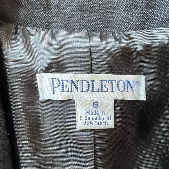 Pendleton Classic Black Wool Blazer Neutral Minimalist Office size 8 - Picture 6 of 13